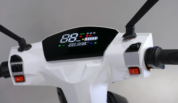 Skyjet Ecolıne Elektrikli Moped Beyaz - Resim 3
