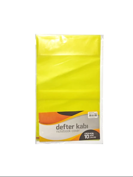 A5 Boyunda Notebook Şeffaf Hazır Defter Kabı Sarı - 10 Adet ürün görseli 1