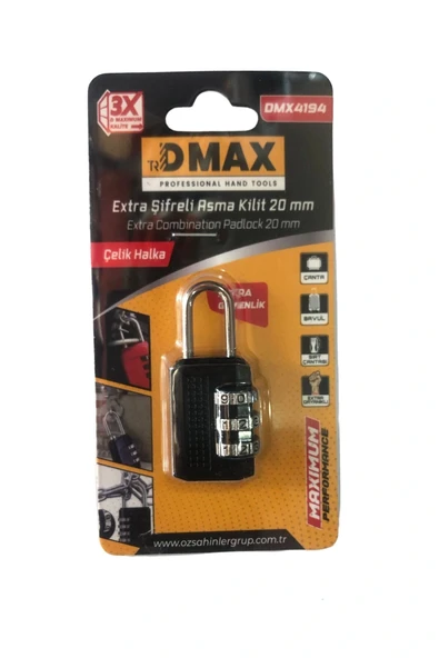 Dmax Extra Şifreli Asma Kilit 20mm DMX4194 ürün görseli 1