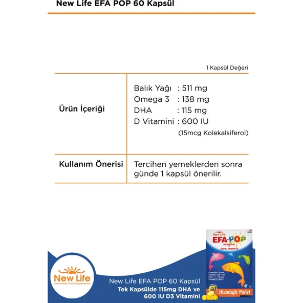 New Life Efa Pop 60 Kapsül - Resim 2