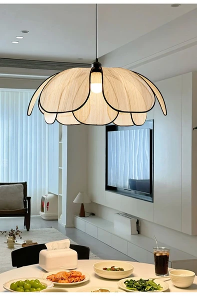 Fico Home Modern İskandinav Blume Çiçek Sarkıt Avize Açık Krem Boheme Salon Oturma Odası Mutfak Avizesi ürün görseli 1