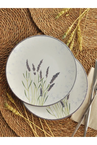 Sipahi başak 2 li Seramik Pasta Tabağı 19 Cm - Resim 2
