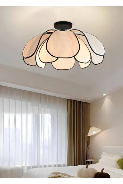 burenze Modern Tasarım Rose Çiçek Avize Tavana Sıfır Boheme Salon Oturma Odası Mutfak Avizesi ürün görseli 1