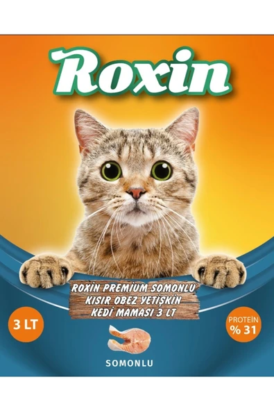 Roxin Premium Somonlu Kısır Obez Yetişkin Kedi Maması 3 lt ürün görseli 1