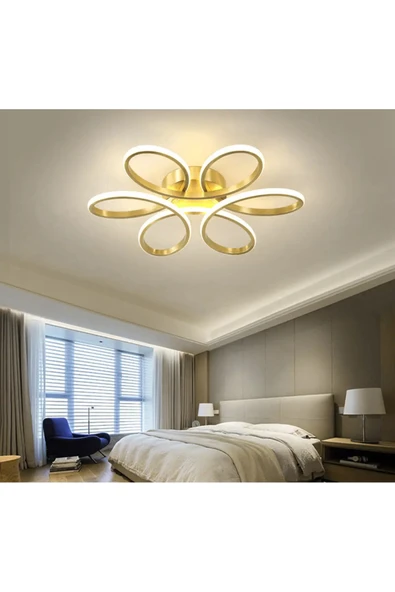 Fico Home Modern Plafonyer Tavan Led Avize Massano Ledli Avize Eskitme Gold ürün görseli 1
