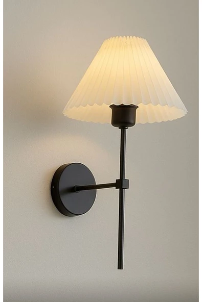 Fico Home Modern Pilli Aplik Kablosuz Tak Çalıştır Krem Abajur Umbrella Aplik Siyah 1 Adet ürün görseli 1