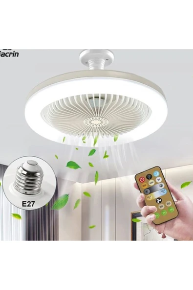 burenze Kumandalı 3 Renk Işıklı Dimmer Aydınlatma Yüksek Hızda Pervane Tavan Vantilatörü E27 Duy Tak Kullan ürün görseli 1