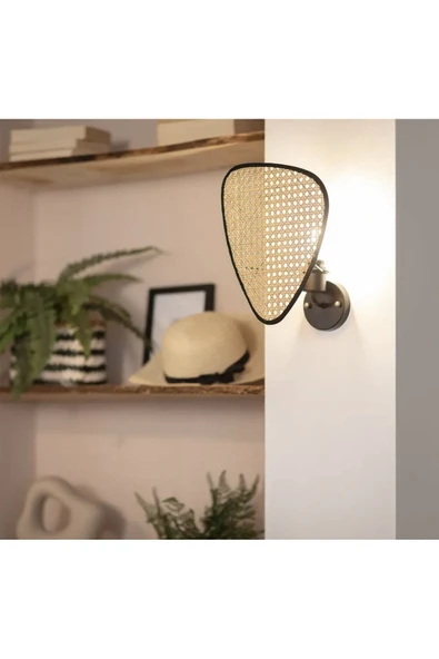 Fico Home Modern Hasır Kablosuz Tak Çalıştır Ledli Pilli Aplik Hazeran Hasır Aplik ürün görseli 1