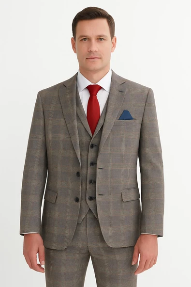 Yelekli Takım Elbise Slim Fit ürün görseli 1