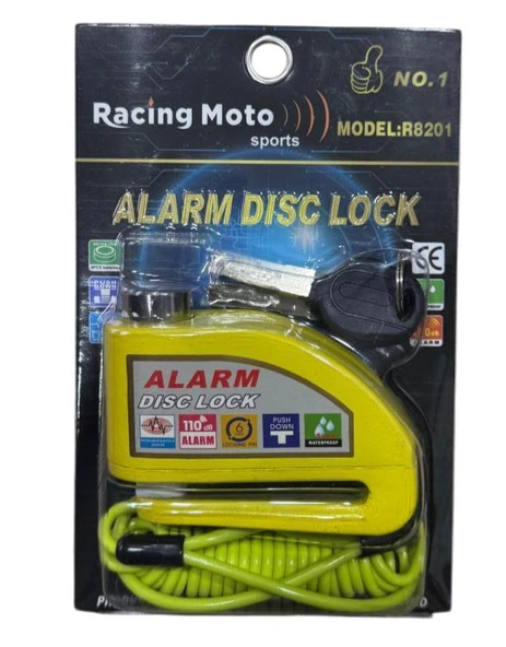 Disk Kilidi Sarı - Alarmlı - Hatırlatıcı Kablolu ürün görseli 1
