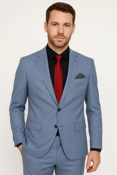 Erkek Takım Elbise Slim Fit - Resim 8