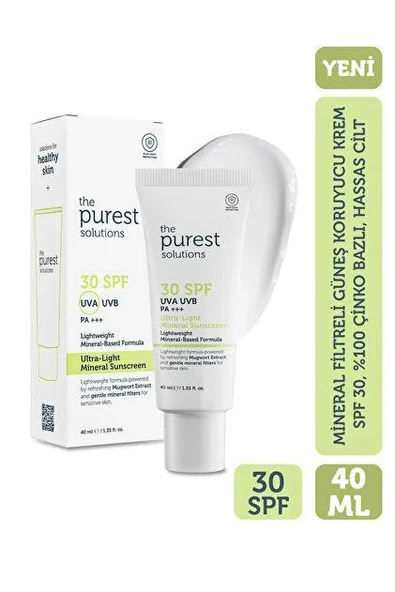 The Purest Solutions Mineral Filtreli Güneş Koruyucu Krem SPF 30 40 ml ürün görseli 1