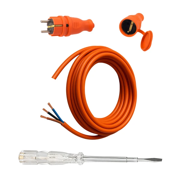 Seyyar 3 Metre Uzatma Kablosu TTR CCA Çok Telli 3x1.5 mm Elektrik Kablo Kontrol Kalem Dişi Erkek Fiş ürün görseli 1