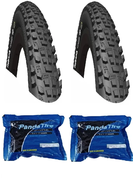 Rubena 29 Jant 29x2.10 3mm Bisiklet Dış Lastiği Siyah ST X 2 Adet + Plus Panda İç Lastik Seti ürün görseli 1