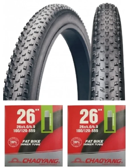 Chaoyang 26 Jant 26x4.0 Fat Bike Dış Lastiği Big Daddy H-5176 X 2 Adet + İç Lastik Seti ürün görseli 1