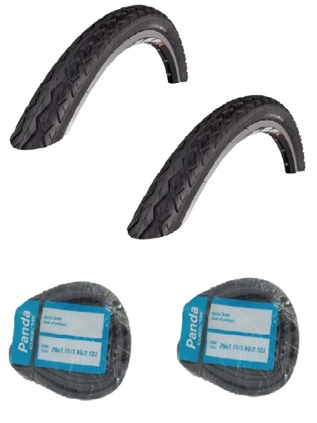 Chaoyang 26 jant 26x1.75 Bisiklet Dış Lastiği Yol Tipi H-459 X 2 Adet + Panda İç Lastik Seti ürün görseli 1