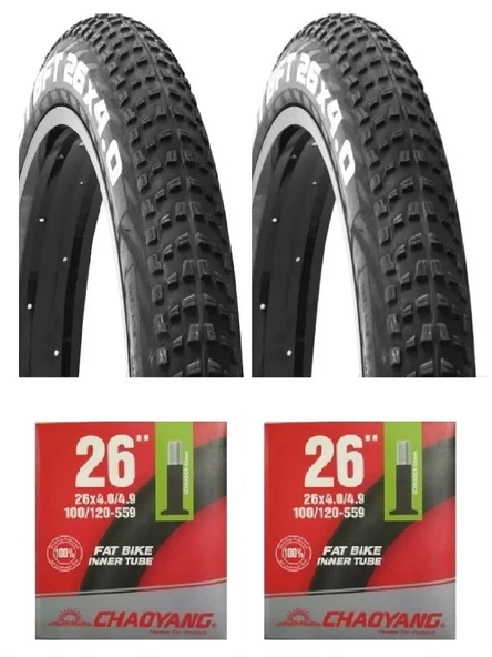 CST 26 Jant 26x4.00 C1752 Bisiklet Dış Lastiği Kum Tipi X 2 Adet + Chaoyang İç Lastik Seti ürün görseli 1