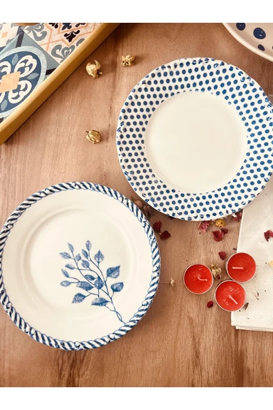 Blue N Fleur 2li Pasta Seti- 19 Cm. ürün görseli 1