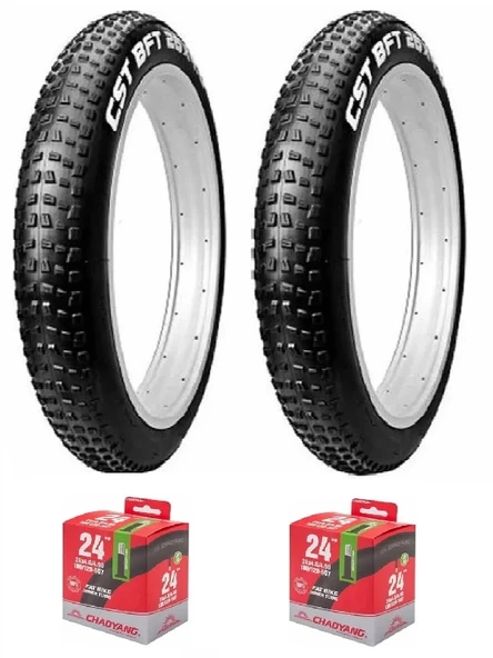 CST 24x4.00 C1752 Kum Tipi Bisiklet Dış Lastiği X 2 Adet + Chaoyang İç Lastik Seti ürün görseli 1