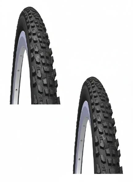 Rubena 24 Jant 24x2.10 3mm Zırhlı Bisiklet Dış Lastiği Siyah V85 X 2 Adet ürün görseli 1