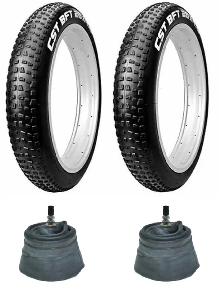 CST 20 Jant 20x4.0 (100-406) Fat Bike Dış Lastiği BFT C1752 X 2 Adet + Billas İç Lastik Seti ürün görseli 1