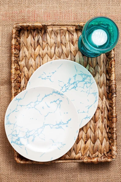 Mix And Match 2 ' li Marble Pasta Tabağı 19 cm ürün görseli 1