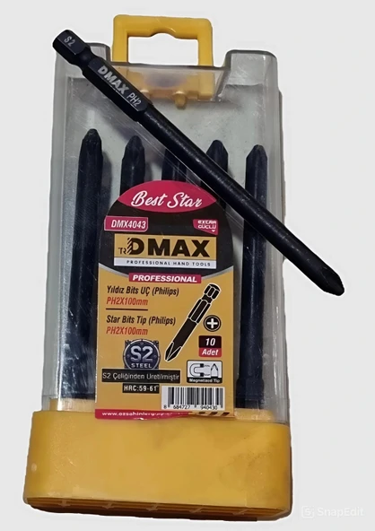 Dmax Professional Yıldız Bits Uç PH2x100mm 10lu Kutu ürün görseli 1