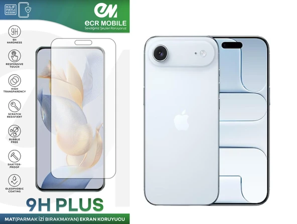 iPhone 17 Air ile Uyumlu Ekran Koruyucu MAT Parmak İzi Bırakmayan Esnek Nano Kırılmayan ürün görseli 1