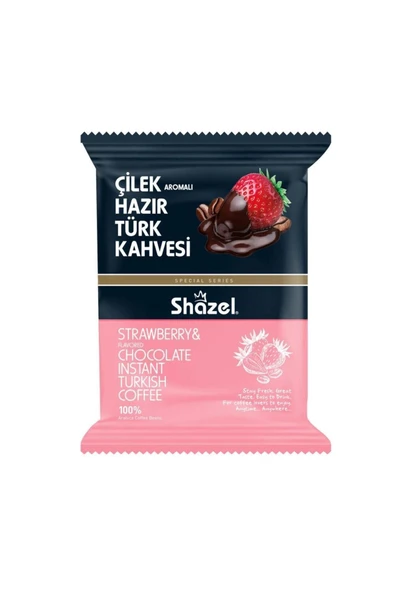 Shazel Çilekli Hazır Türk Kahvesi 100 gr x 4 Adet ürün görseli 1