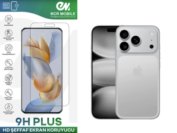 Iphone 17 Pro ile Uyumlu Ekran Koruyucu 9H Esnek Nano Cam Şeffaf ürün görseli 1
