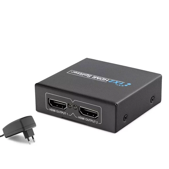Hadron Hdx1284 Hdmi Splitter 1.4V 1080P 3D 1 In 2 Out Siyah ürün görseli 1