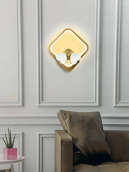Kelebek Kare Modern İthal Led Aplik - Resim 5