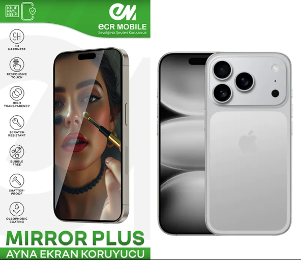Iphone 17 Pro ile Uyumlu Esnek Ayna(Mirror) 9H Nano Ekran Koruyucu ürün görseli 1
