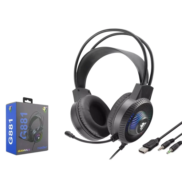 Hadron G881 Gaming Kulaklık 2 3.5Mm + Usb Siyah ürün görseli 1