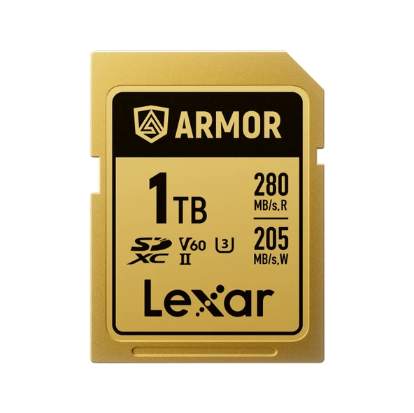 LEXAR 1TB LSDAMGL001T-RNNNG PROFESSIONAL ARMOR GOLD SD up to 280MBs read 210MBs write C10 V60 U3 IP68 ürün görseli 1