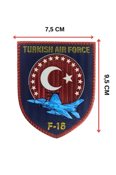 Turkish Air Force F-16 Patch Arması 3D Plastik TPU, Yeni Tip, Cırtlı, Standart Ölçü, 1.sınıf Kalite ürün görseli 1