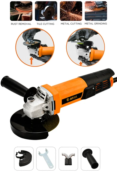 JetVolt Profesyonel 550W Avuç Taşlama Makinesi 125mm Bakır Sargılı Spiral - Turuncu ürün görseli 1