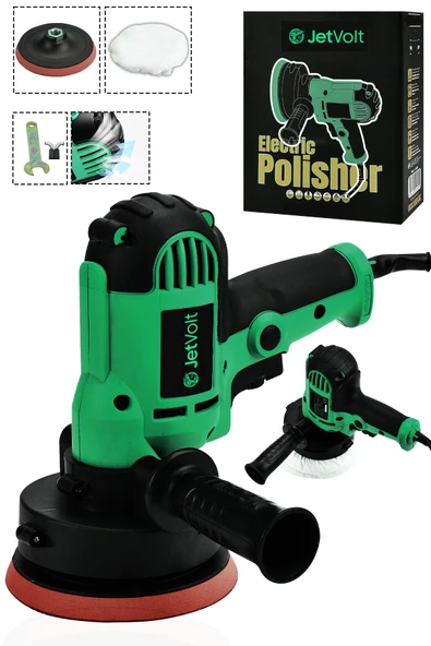 JetVolt 12V 8 Kademli Cila Pasta Parlatma Polisaj Makinesi - Yeşil ürün görseli 1