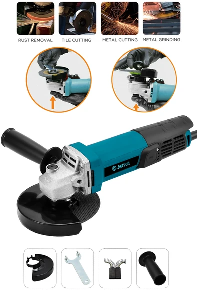 JetVolt Profesyonel 550W Avuç Taşlama Makinesi 125mm Bakır Sargılı Spiral - Mavi ürün görseli 1