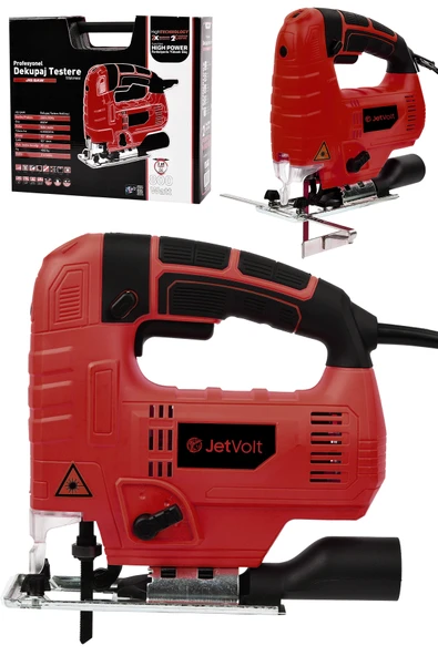 JetVolt 800W Bakır Sargılı Professional Devir Ayarlı Dekupaj Bıçkı Testere Makinası - Kırmızı ürün görseli 1