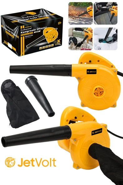 JetVolt Hava Üfleme Emme Makinesi 6 Kademe Devir Ayarlı 600 Watt Elektrikli Hava Üfleme Körüğü - Sarı ürün görseli 1