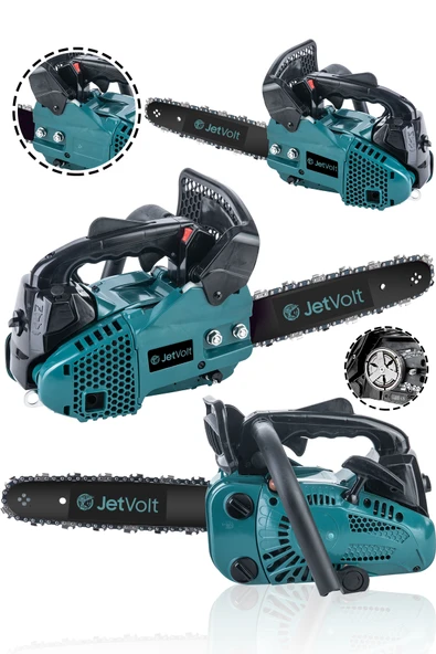 JetVolt 25cc Mini Benzinli Testere Ağaç Odun Dal Budama Ve Kesme Testeresi Hızar Motoru - Mavi ürün görseli 1