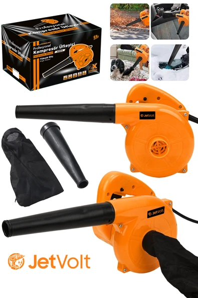 JetVolt Hava Üfleme Emme Makinesi 6 Kademe Devir Ayarlı 600 Watt Elektrikli Hava Üfleme Körüğü - Turuncu ürün görseli 1