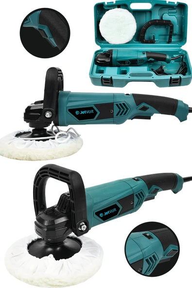 JetVolt Devir Ayarlı Polisaj Makinesi 6 Kademeli Pasta Cila Kiti 1300 Watt 180 mm - Mavi ürün görseli 1