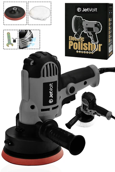 JetVolt 12V 8 Kademli Cila Pasta Parlatma Polisaj Makinesi - Gri ürün görseli 1