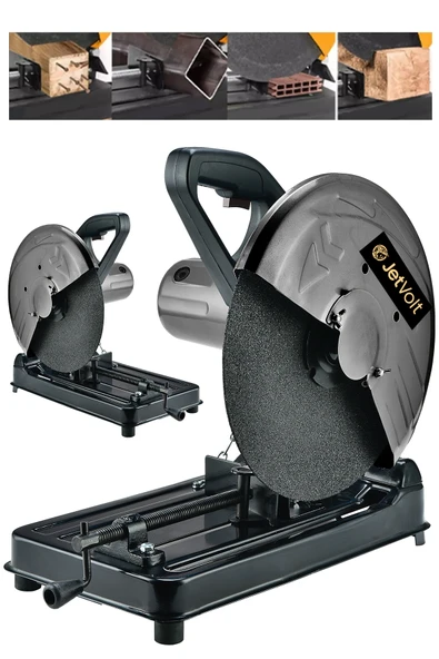 JetVolt Profesyonel 2000W 355mm Bakır Sargılı Metal Şanzıman Profil Metal Kesme Makinesi - Siyah ürün görseli 1