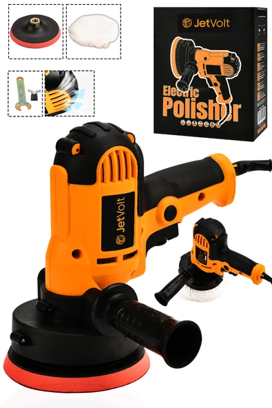 JetVolt 12V 8 Kademli Cila Pasta Parlatma Polisaj Makinesi - Turuncu ürün görseli 1