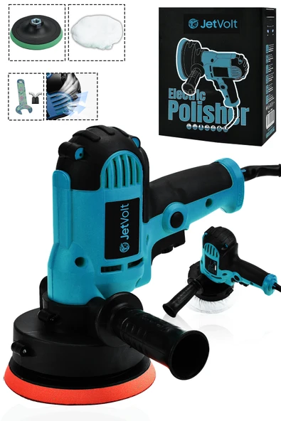 JetVolt 12V 8 Kademli Cila Pasta Parlatma Polisaj Makinesi - Mavi ürün görseli 1