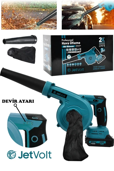 JetVolt 21V Şarjlı Kompresör Hava Üfleme Makinesi - Mavi ürün görseli 1