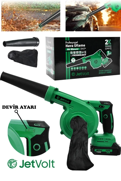 JetVolt 21V Şarjlı Kompresör Hava Üfleme Makinesi - Yeşil ürün görseli 1